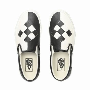 Damske Slip On Tenisky Vans Woven Leather Biele VA75YTIGC